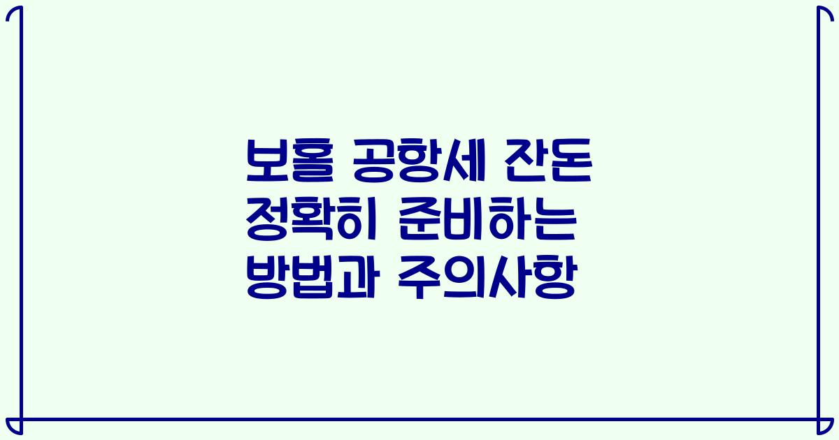 보홀 공항세 잔돈 정확히 준비하는 방법과 주의사항